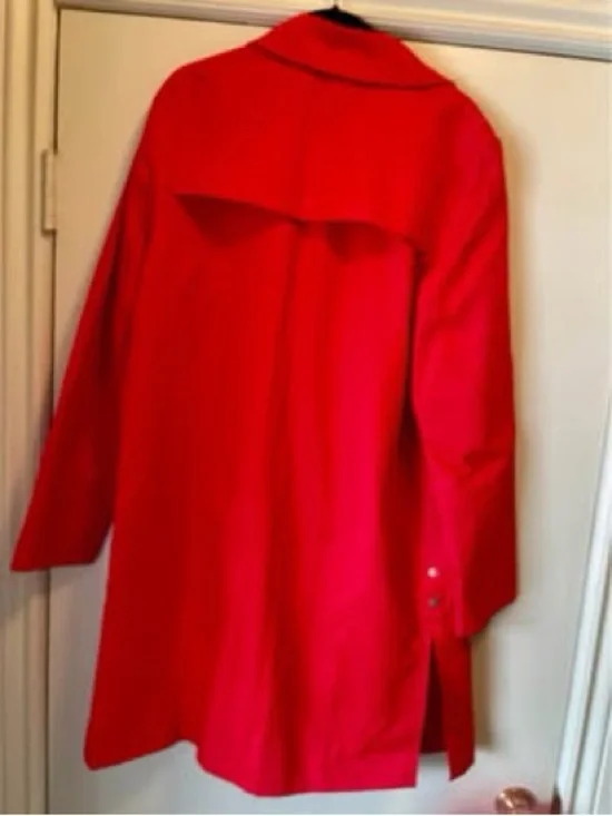 Hilary Radley Bright Red Lightweight Trench Coat - Picture 2 of 4